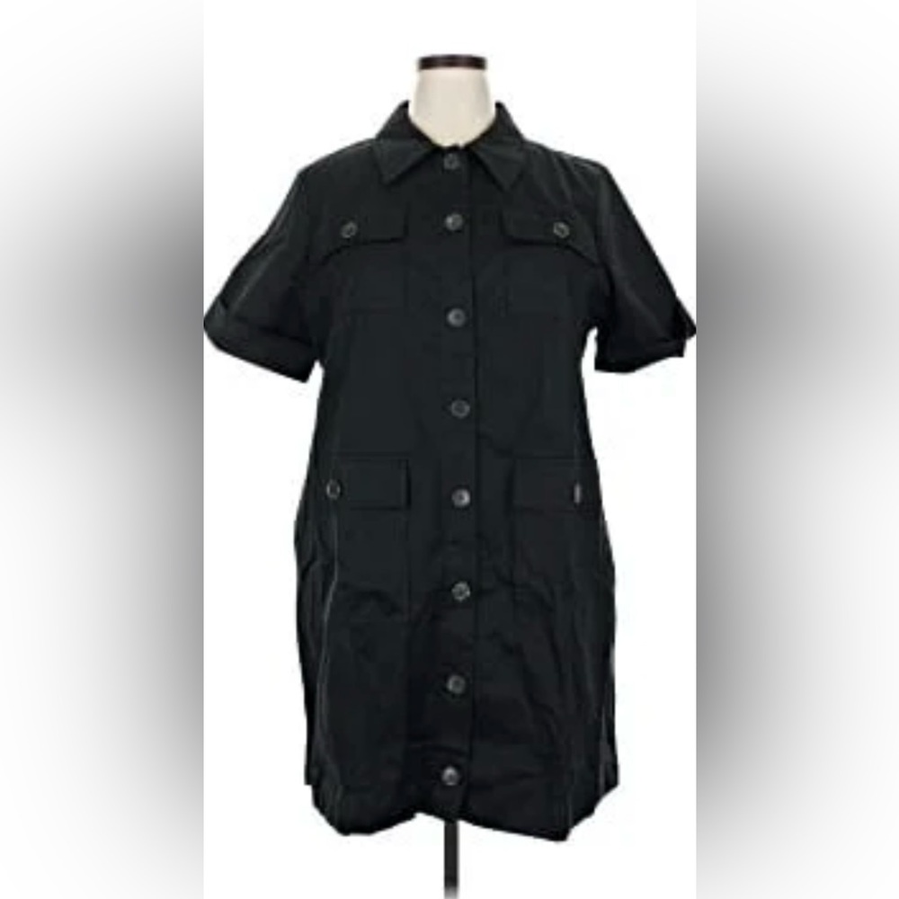 J. Crew Women’s Black Button Down Short Sleeves Mini Dress Size 10